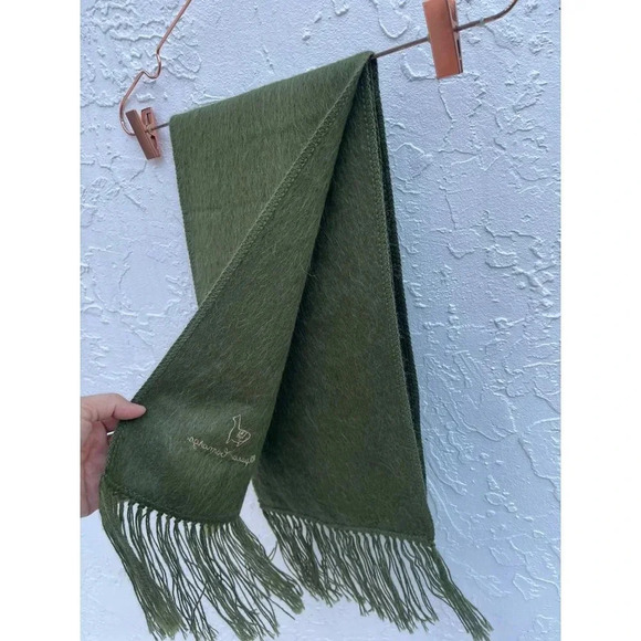 New Alpaca Camargo Scarf Rectangle Fringe Neck Warmer Multifunctional Army Green - Picture 3 of 12